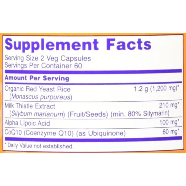 ARROZ DE LEVADURA ROJA NOW FOODS 600 MG + COQ10 30 MG 120 CÁPSULAS | PACK 2
