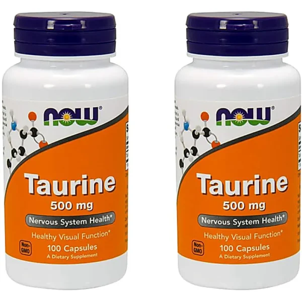 TAURINA NOW FOODS 500 MG 100 CÁPSULAS | PACK 2