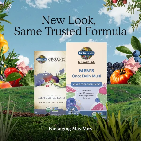 MULTIVITAMÍNICO GARDEN OF LIFE ORGANICS MEN'S ONCE DAILY 60 TABLETAS