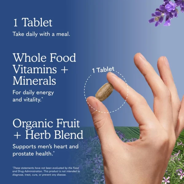 MULTIVITAMÍNICO GARDEN OF LIFE ORGANICS MEN'S ONCE DAILY 60 TABLETAS