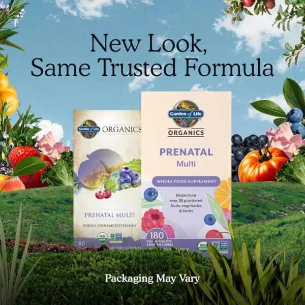 MULTIVITAMÍNICO GARDEN OF LIFE ORGANICS PRENATAL MULTI 180 TABLETAS