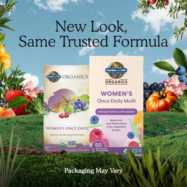 MULTIVITAMÍNICO GARDEN OF LIFE ORGANICS WOMEN'S ONCE DAILY 60 TABLETAS