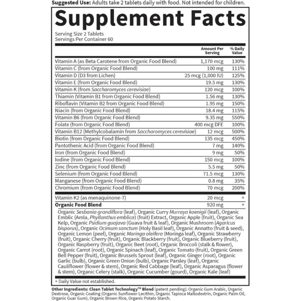 MULTIVITAMÍNICO GARDEN OF LIFE ORGANICS WOMEN'S MULTI 120 TABLETAS