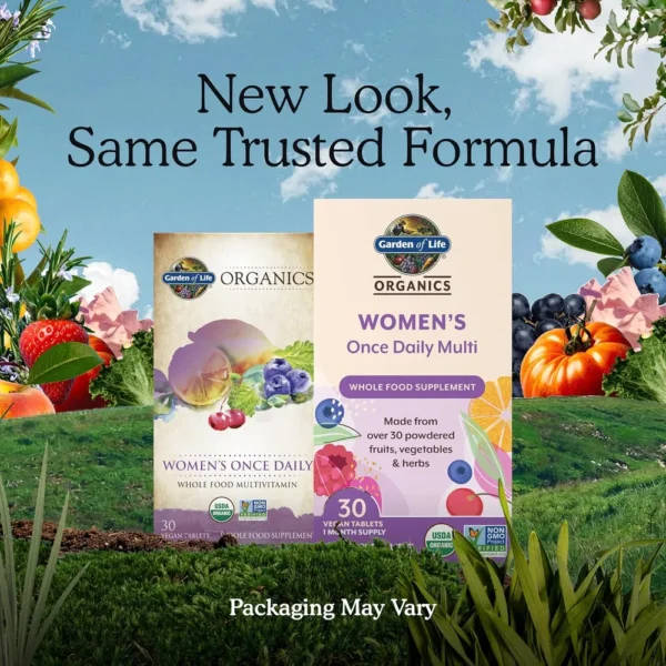 MULTIVITAMÍNICO GARDEN OF LIFE ORGANICS WOMEN'S ONCE DAILY 30 TABLETAS