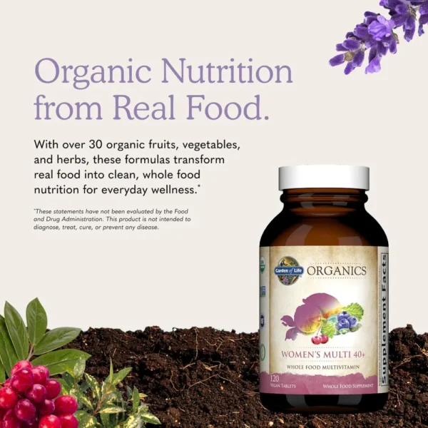MULTIVITAMÍNICO GARDEN OF LIFE ORGANICS WOMEN'S MULTI 40+ 120 TABLETAS