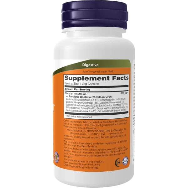 PROBIOTIC-10 NOW FOODS 25 BILLONES UFC 10 CEPAS 100 CÁPSULAS