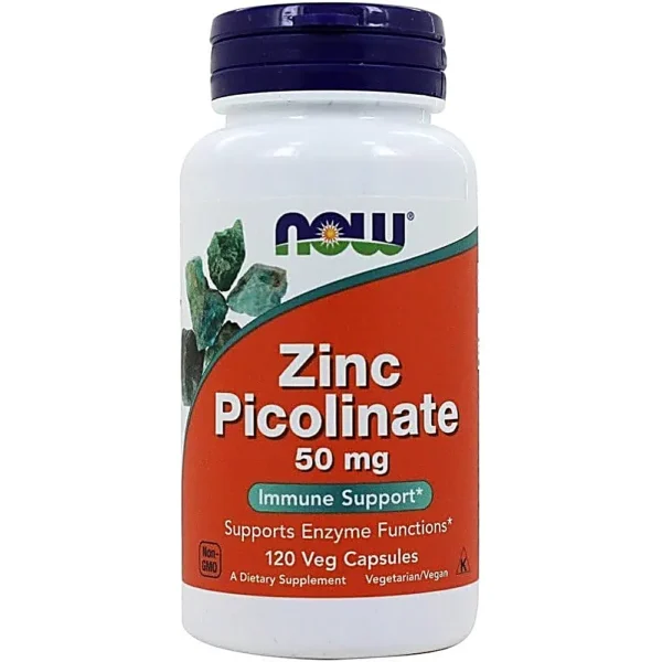 PICOLINATO DE ZINC NOW FOODS 50 MG 120 CÁPSULAS