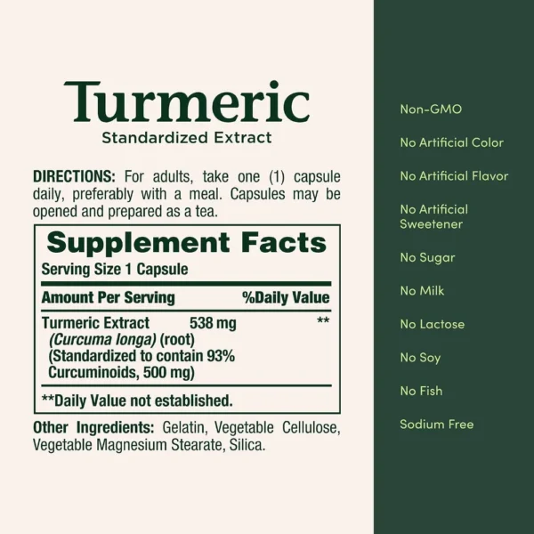 CÚRCUMA NATURE'S BOUNTY 538 MG 45 CÁPSULAS