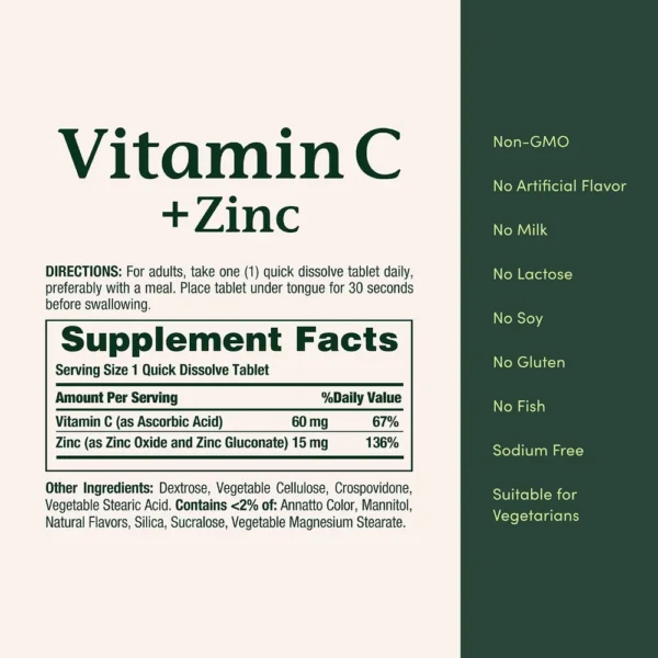 b00v4csjmy_5.webp VITAMINA C + ZINC QUICK DISSOLVE NATURE'S BOUNTY 60 MG / 15 MG 60 TABLETAS