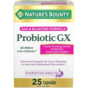 PROBIÓTICO GX NATURE'S BOUNTY 20 BILLONES 25 CÁPSULAS