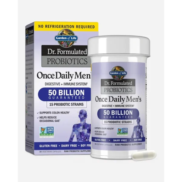 PROBIÓTICO GARDEN OF LIFE ONCE DAILY MEN'S 50 BILLONES 15 CEPAS 30 CÁPSULAS