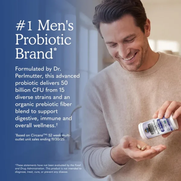 PROBIÓTICO GARDEN OF LIFE ONCE DAILY MEN'S 50 BILLONES 15 CEPAS 30 CÁPSULAS