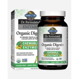 ENZIMAS DIGESTIVAS GARDEN OF LIFE ORGANIC DIGEST+ 13 ENZIMAS FRUTA TROPICAL 90 MASTICABLES