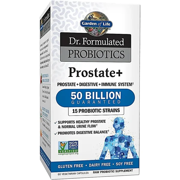 PROBIÓTICO GARDEN OF LIFE PROSTATE+ 50 BILLONES 15 CEPAS 60 CÁPSULAS