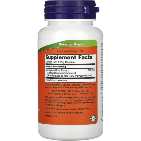 ASTRÁGALO NOW FOODS EXTRACTO 70% 500 MG 90 CÁPSULAS | PACK 2