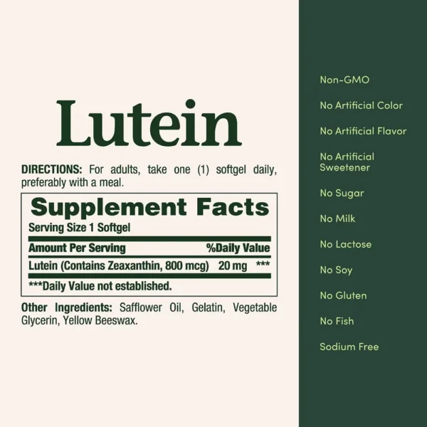 LUTEÍNA NATURE'S BOUNTY 20 MG 40 CÁPSULAS BLANDAS
