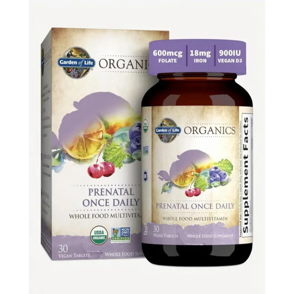 MULTIVITAMÍNICO GARDEN OF LIFE ORGANICS PRENATAL ONCE DAILY 30 TABLETAS