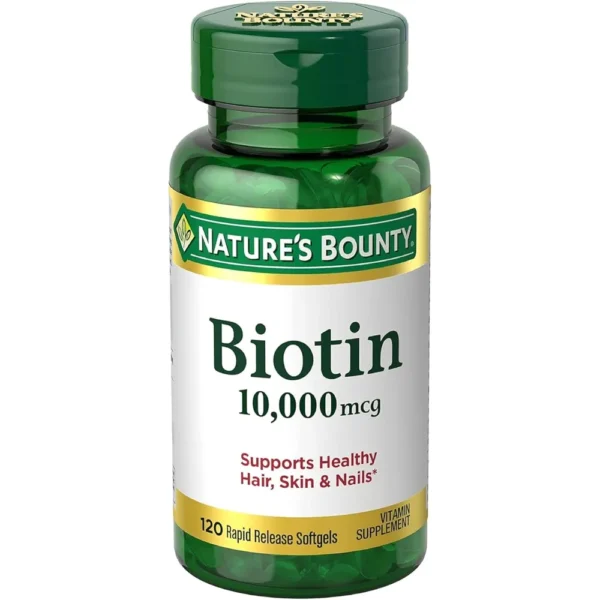 BIOTINA NATURE'S BOUNTY 10000 MCG 120 CÁPSULAS BLANDAS | PACK 2