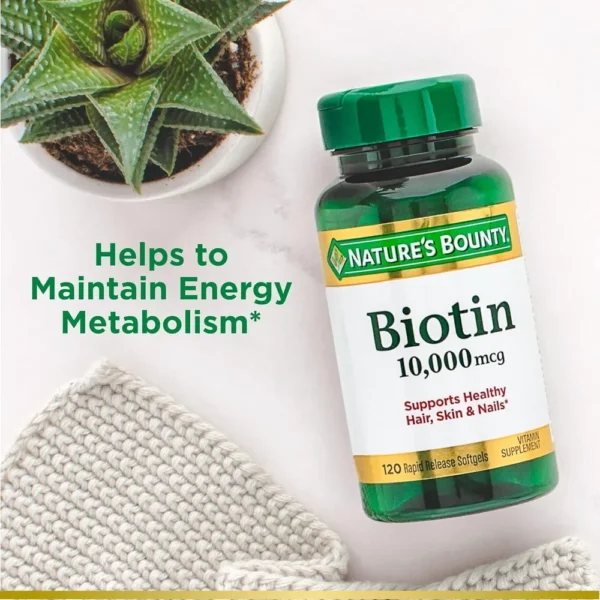 BIOTINA NATURE'S BOUNTY 10000 MCG 120 CÁPSULAS BLANDAS | PACK 2