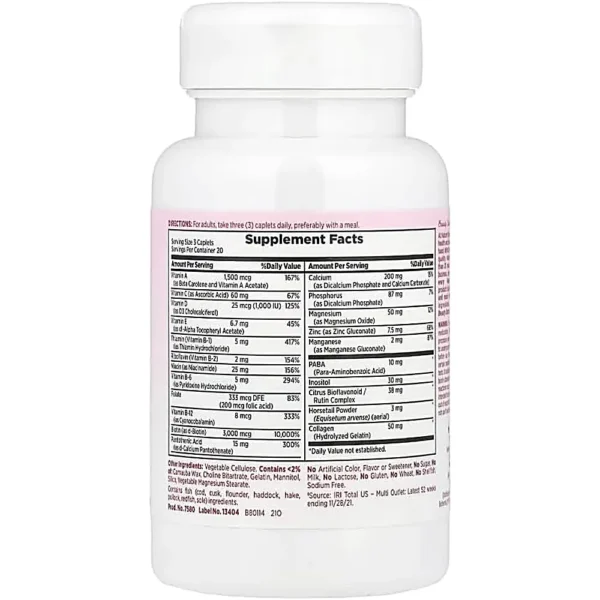 CABELLO PIEL Y UÑAS NATURE'S BOUNTY + BIOTINA 3000 MCG 60 TABLETAS | PACK 4