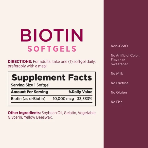 BIOTINA NATURE'S BOUNTY 10000 MCG 90 CÁPSULAS BLANDAS