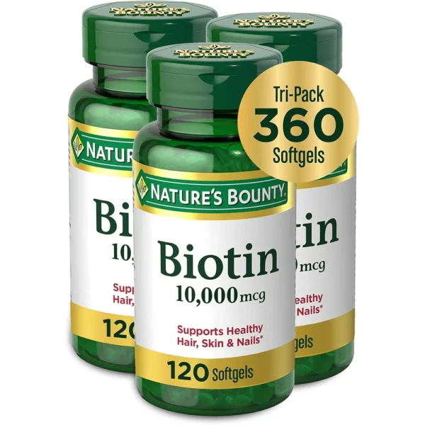 BIOTINA NATURE'S BOUNTY 10000 MCG 120 CÁPSULAS BLANDAS