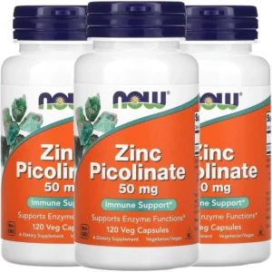 PICOLINATO DE ZINC NOW FOODS 50 MG 120 CÁPSULAS | PACK 3