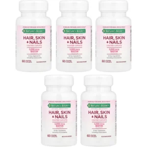 b01iai0zrq_1.webp CABELLO PIEL Y UÑAS NATURE'S BOUNTY + BIOTINA 3000 MCG 60 TABLETAS | PACK 5