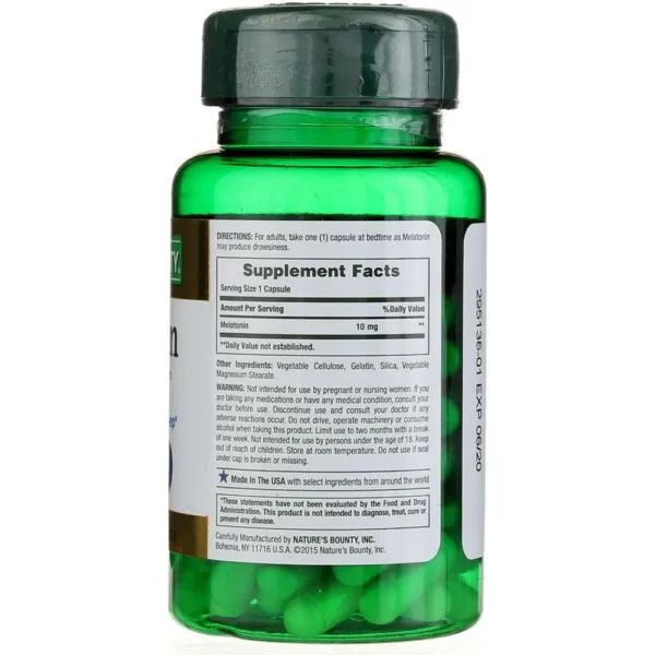 MELATONINA NATURE'S BOUNTY 10 MG 60 CÁPSULAS | PACK 2
