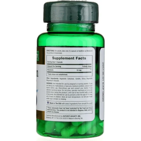 MELATONINA NATURE'S BOUNTY 10 MG 60 CÁPSULAS | PACK 3