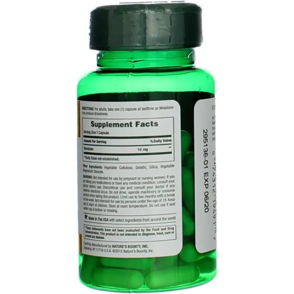 MELATONINA NATURE'S BOUNTY 10 MG 60 CÁPSULAS | PACK 3