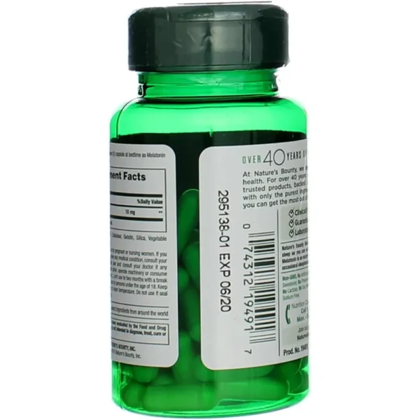 MELATONINA NATURE'S BOUNTY 10 MG 60 CÁPSULAS | PACK 3