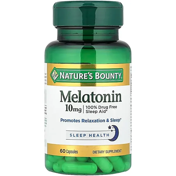 MELATONINA NATURE'S BOUNTY 10 MG 60 CÁPSULAS | PACK 4