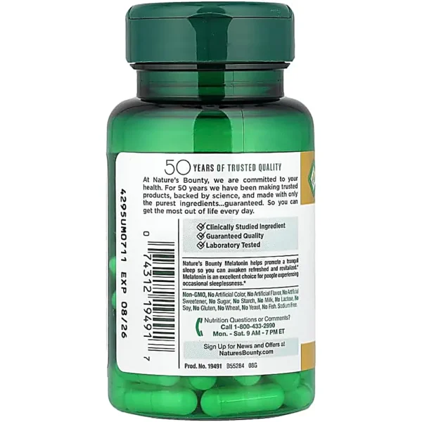MELATONINA NATURE'S BOUNTY 10 MG 60 CÁPSULAS | PACK 4