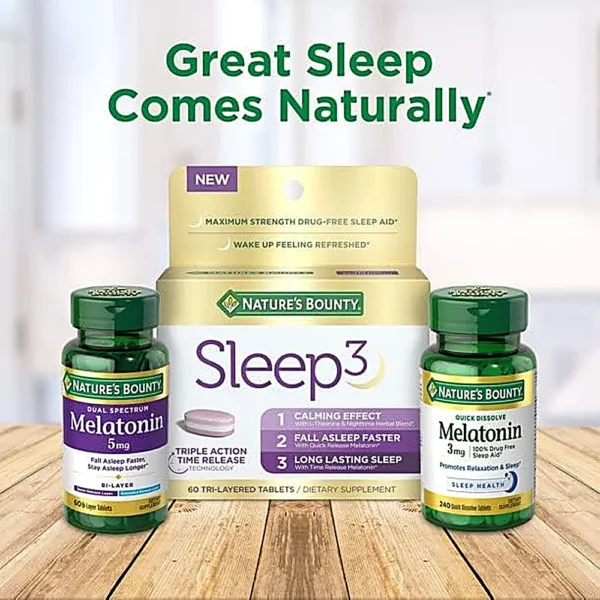 MELATONINA NATURE'S BOUNTY 10 MG 60 CÁPSULAS | PACK 4
