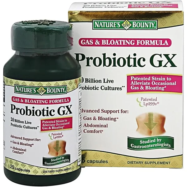 PROBIÓTICO GX NATURE'S BOUNTY 20 BILLONES 25 CÁPSULAS | PACK 4