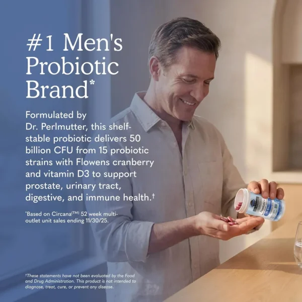 PROBIÓTICO GARDEN OF LIFE PROSTATE+ SHELF STABLE 50 BILLONES 15 CEPAS 60 CÁPSULAS