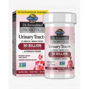PROBIÓTICO GARDEN OF LIFE URINARY TRACT+ SHELF STABLE 50 BILLONES 16 CEPAS 60 CÁPSULAS