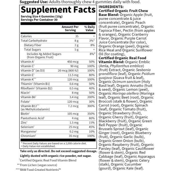 MULTIVITAMÍNICO GARDEN OF LIFE ORGANICS MEN'S MULTI BERRY 120 GOMITAS