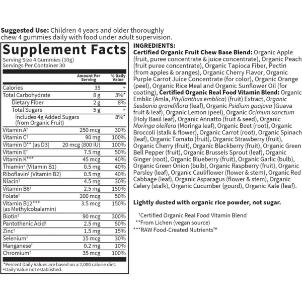 MULTIVITAMÍNICO GARDEN OF LIFE ORGANICS KIDS MULTI CEREZA 120 GOMITAS