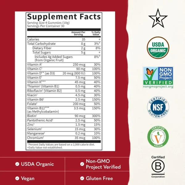 MULTIVITAMÍNICO GARDEN OF LIFE ORGANICS KIDS MULTI FRUTAS 120 GOMITAS