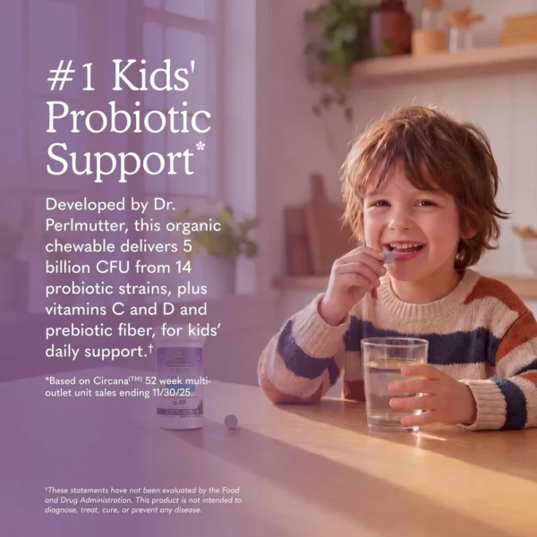 PROBIÓTICO GARDEN OF LIFE KIDS+ SHELF STABLE 5 BILLONES 14 CEPAS BERRY CHERRY 30 MASTICABLES