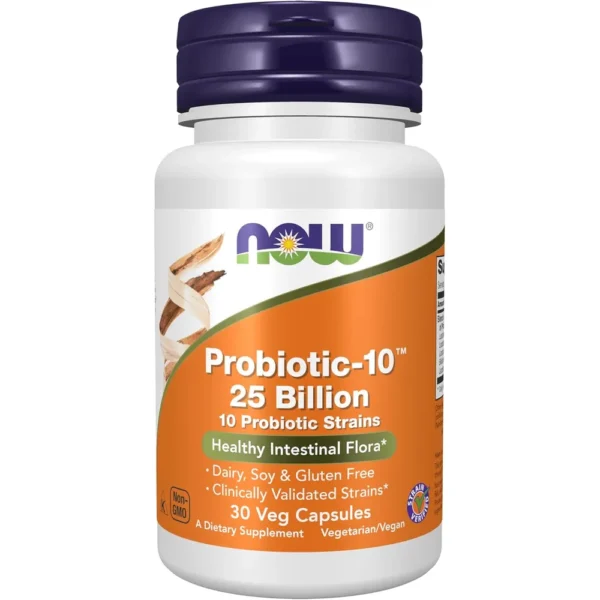 PROBIOTIC-10 NOW FOODS 25 BILLONES UFC 10 CEPAS 30 CÁPSULAS