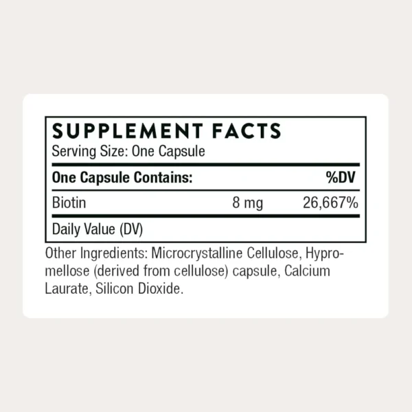 BIOTINA THORNE 8 MG 60 CÁPSULAS