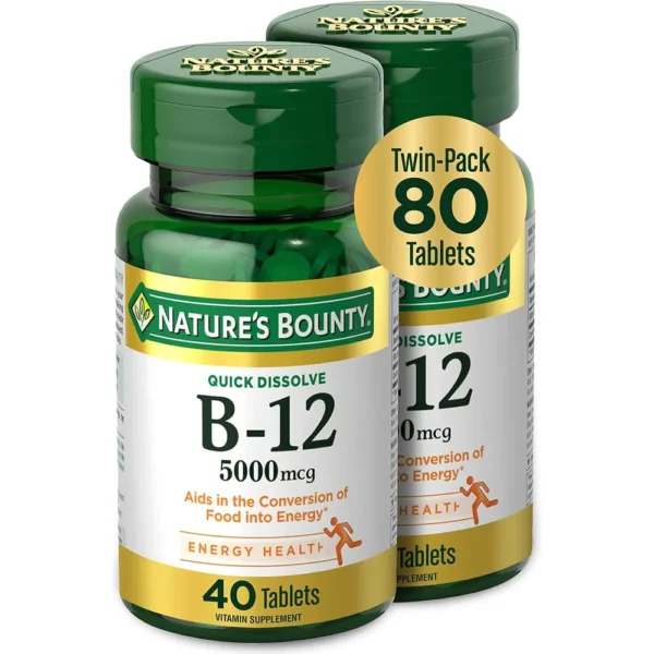 VITAMINA B12 QUICK DISSOLVE NATURE'S BOUNTY 5000 MCG 40 TABLETAS