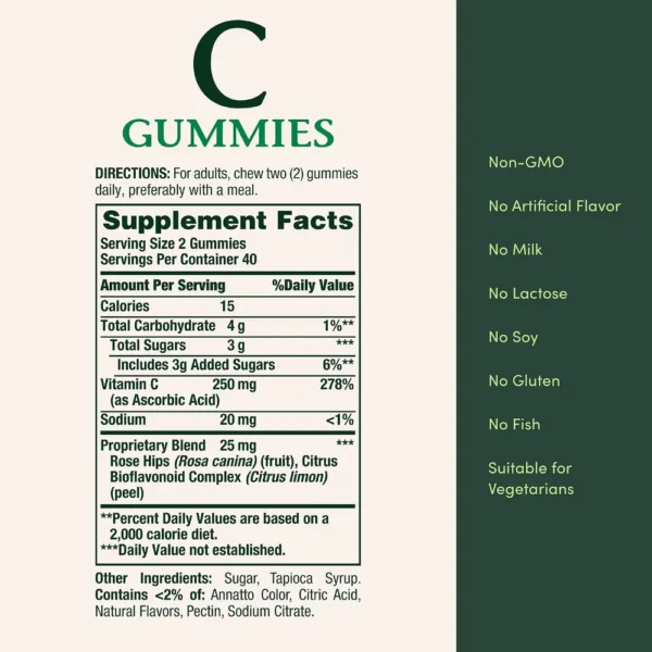 VITAMINA C NATURE'S BOUNTY 250 MG 80 GOMITAS