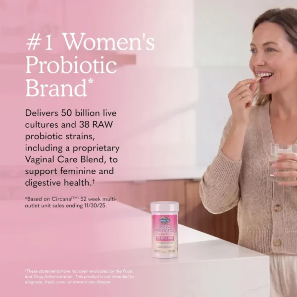 PROBIÓTICO GARDEN OF LIFE RAW VAGINAL CARE SHELF STABLE 50 BILLONES 38 CEPAS 30 CÁPSULAS