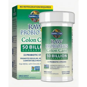 PROBIÓTICO GARDEN OF LIFE RAW COLON CARE SHELF STABLE 50 BILLONES 33 CEPAS 30 CÁPSULAS