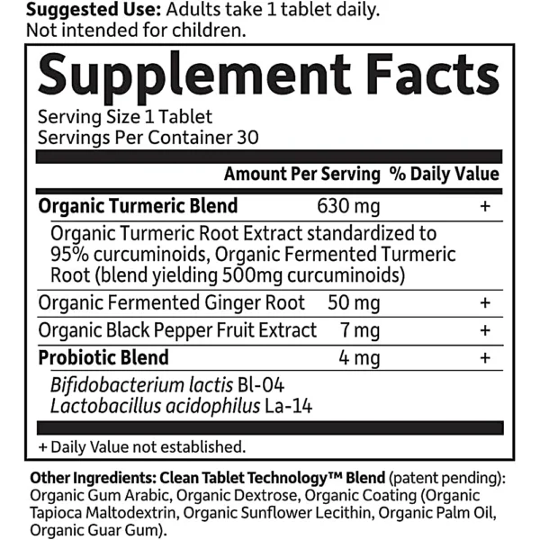 CÚRCUMA GARDEN OF LIFE ORGANICS CURCUMINA 500 MG 30 TABLETAS