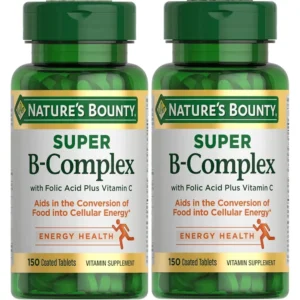 COMPLEJO B NATURE'S BOUNTY + VITAMINA C + ÁCIDO FÓLICO 150 TABLETAS | PACK 2
